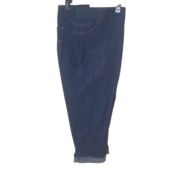 Lee Riders Womens Plus 24W Midrise Capri Jeans Premium Stretch Denim Blue - Picture 4 of 8